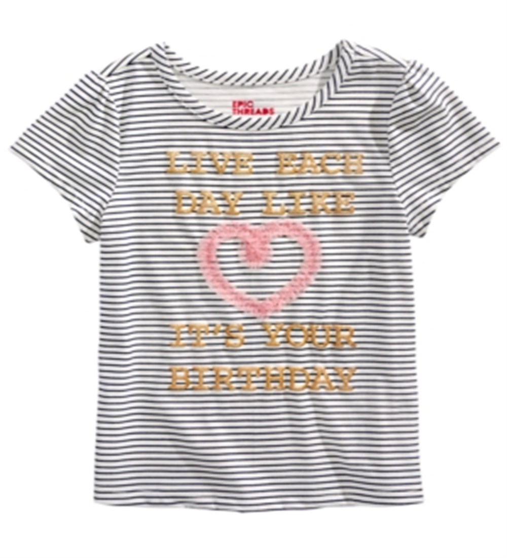 Epic Threads Little Girl's Graphic Print T-Shirt White Size 6X