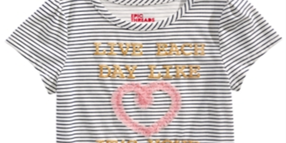 Epic Threads Little Girl's Graphic Print T-Shirt White Size 6X