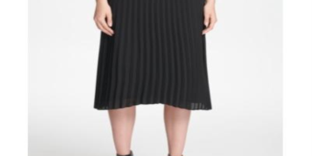DKNY Women's Pleated a Line Skirt Black Size 10