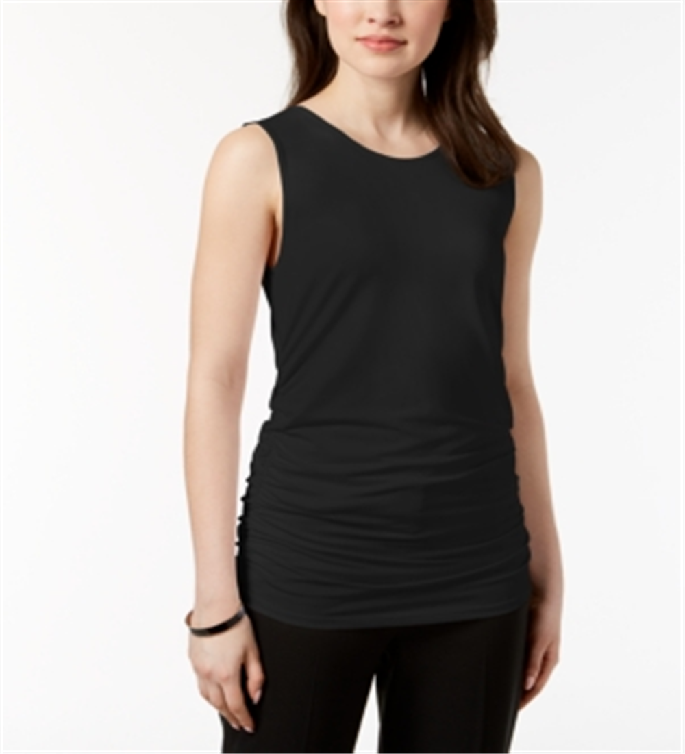 Alfani Women's Knit Top Solid Stretch Black Size Small