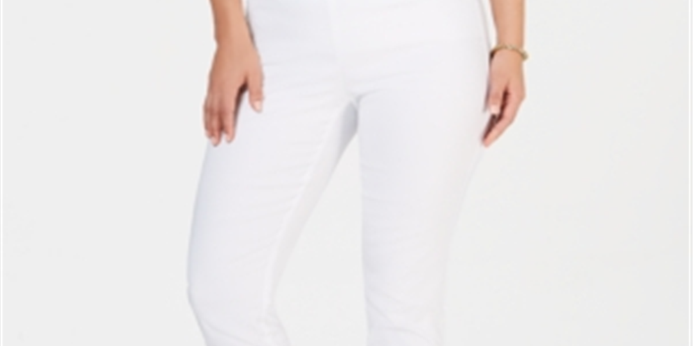 Charter Club Women's Cambridge Skinny Pull on Tummy Control Pants White Size 16 S
