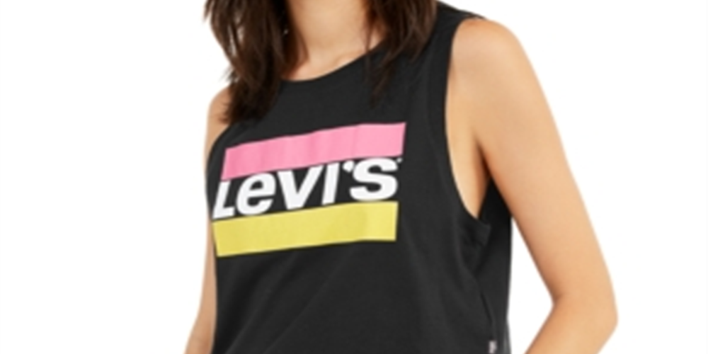 Levi's Women's Graphic Crop Tank Black Size Medium