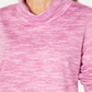 Karen Scott Women's Petite Funnel-Neck Space-Dyed Top Pink Size Petite M