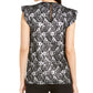 Michael Kors Women's Floral Cap Sleeve Crew Neck T-Shirt Black Size XX-Large