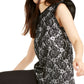 Michael Kors Women's Floral Cap Sleeve Crew Neck T-Shirt Black Size XX-Large