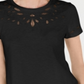 Charter Club Women's Cutout Cotton T-Shirt Black Size X-Large