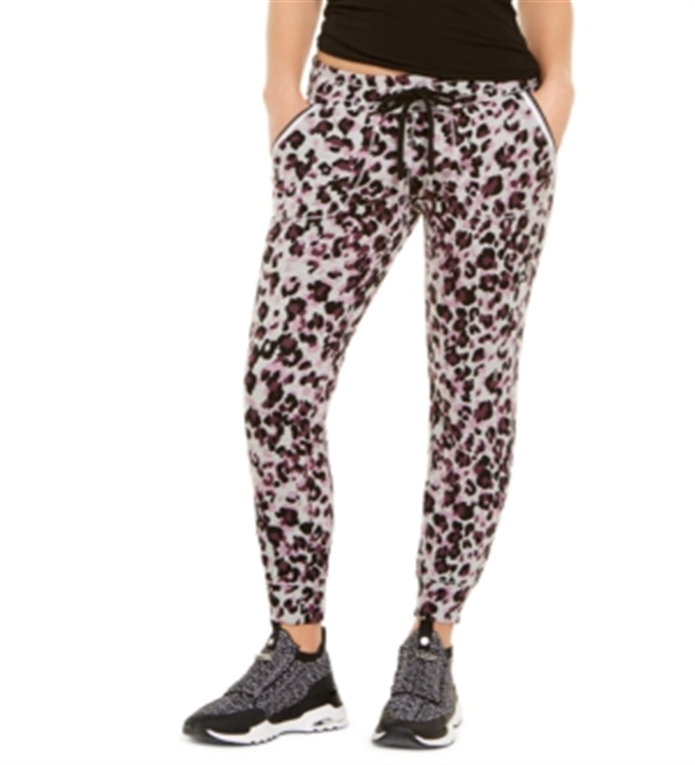 Calvin Klein Women's Leopard Performance Joggers Gray Size 2XL