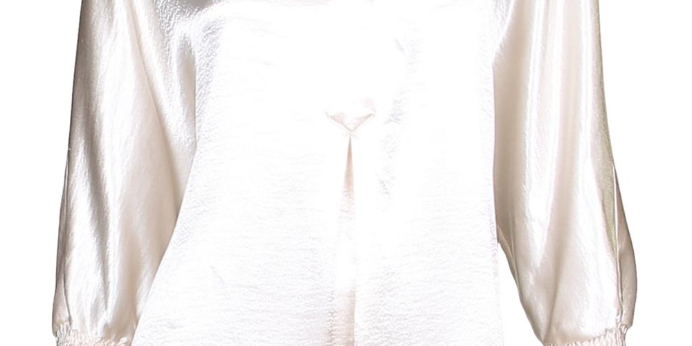 Anne Klein Women's Satin Hi-Low Tunic Top White Size Large