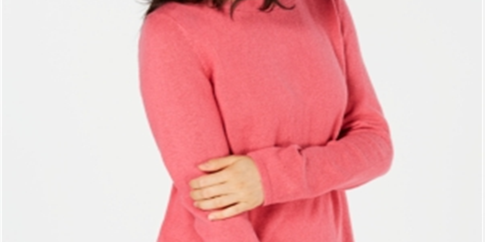 Karen Scott Women's  Solid Curved-Hem Tunic  Pink Size S