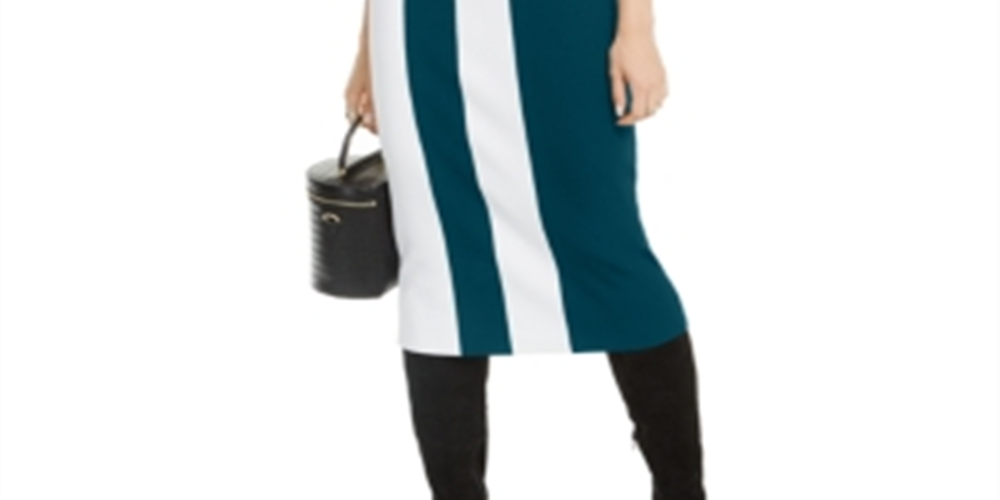 INC International Concepts Women's Colorblocked Sweater Dress Blue Size PP