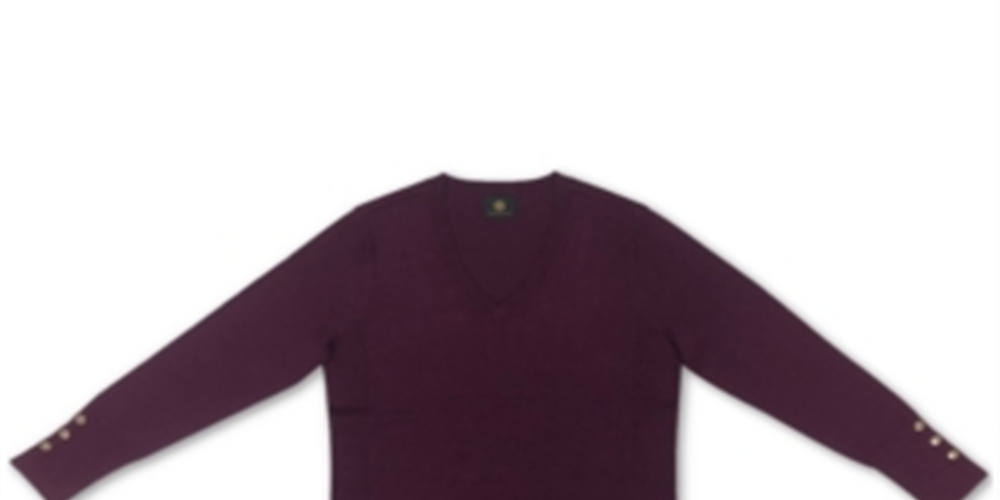 JM Collection Women's Button-Cuff Pullover Sweater Berried Treasur Size XS