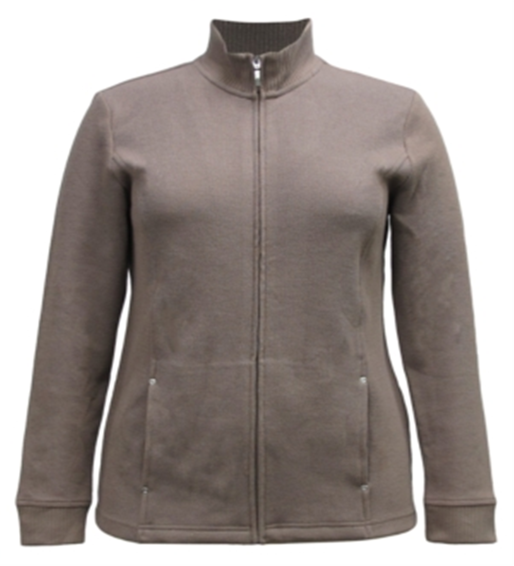Karen Scott Women's Mock Neck Jacket Brown Size X-Small