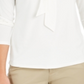 Charter Club Women's Tie Neck Crepe Top White Size Petite
