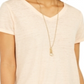 Style & Co Women's Burnout V Neck T-Shirt Orange Size X-Small