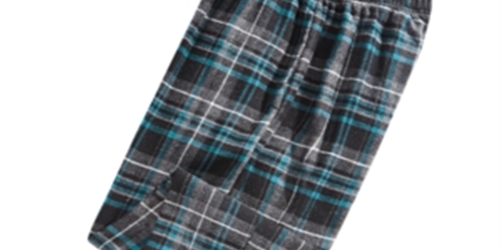 Perry Ellis Men's Plaid Flannel Pajama Pants -Gray Size X-Large