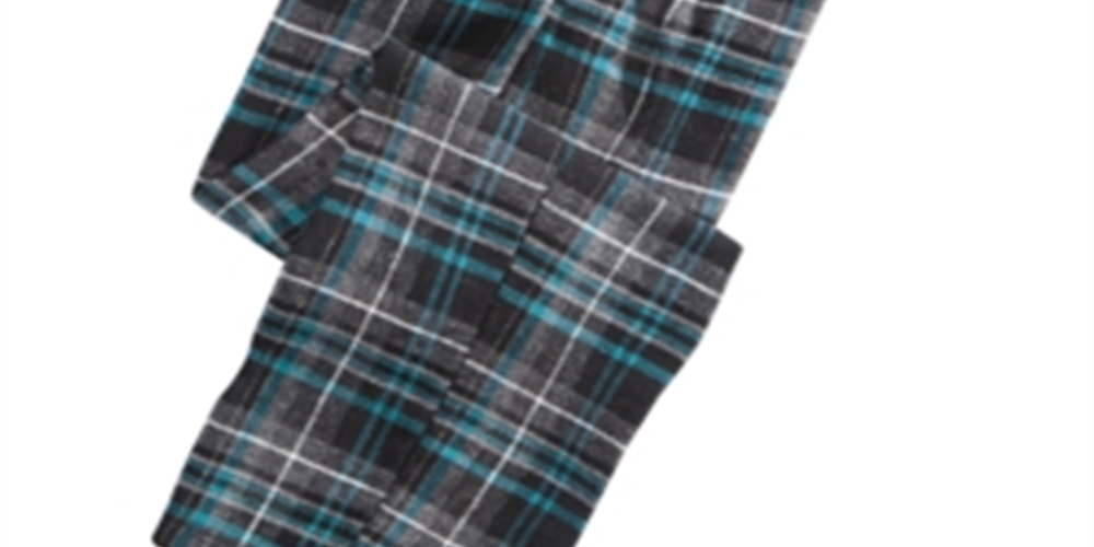 Perry Ellis Men's Plaid Flannel Pajama Pants -Gray Size X-Large