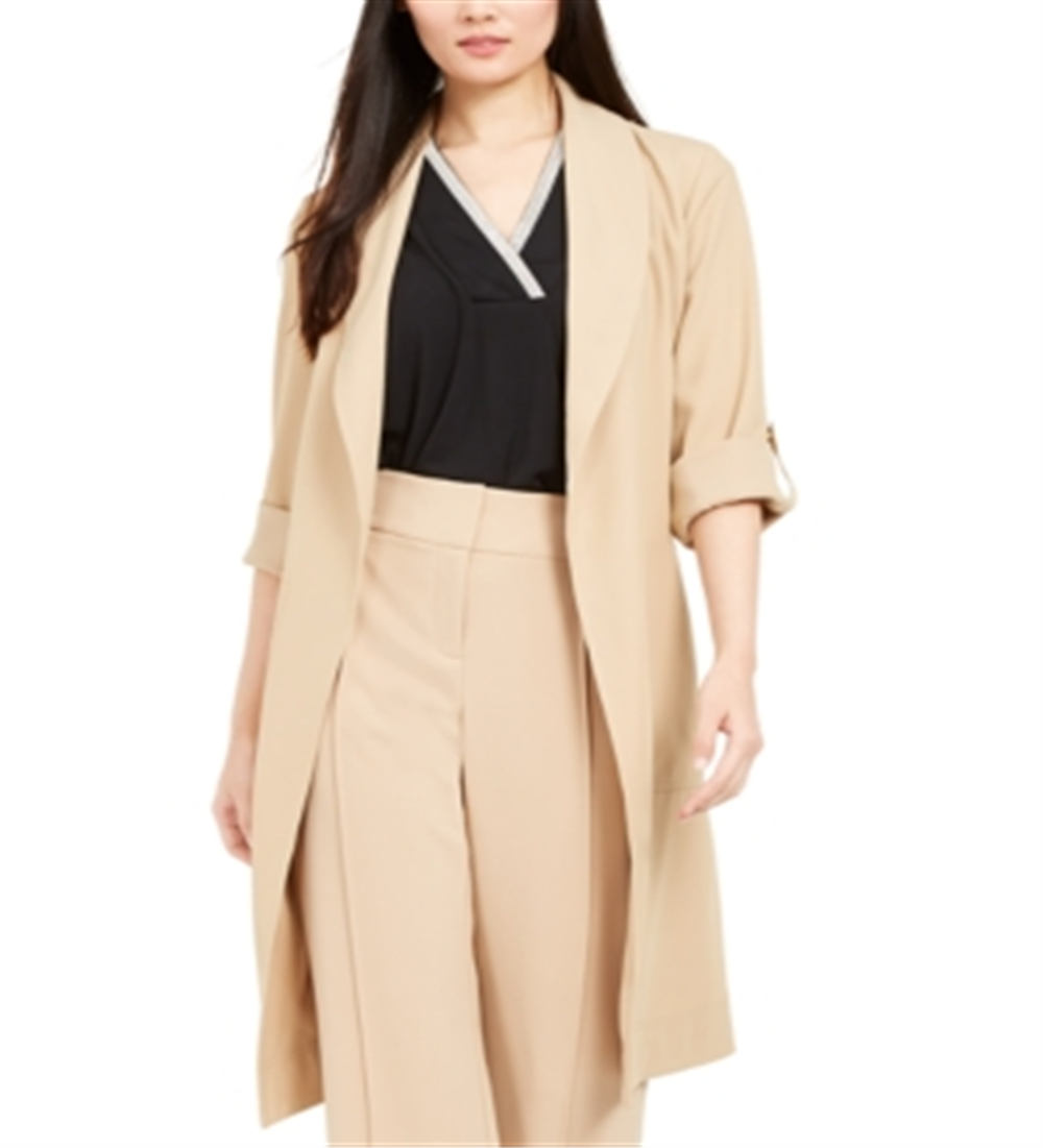 Alfani Belted Trench Coat  Brown Size Medium