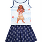 Disney Little Girl's 2 Pc Moana Tank Top & Printed Skirt Set Blue Size -6X