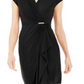 Charter Club Women's Knit Cap-Sleeve Crossover Dress  Black Size 2XL