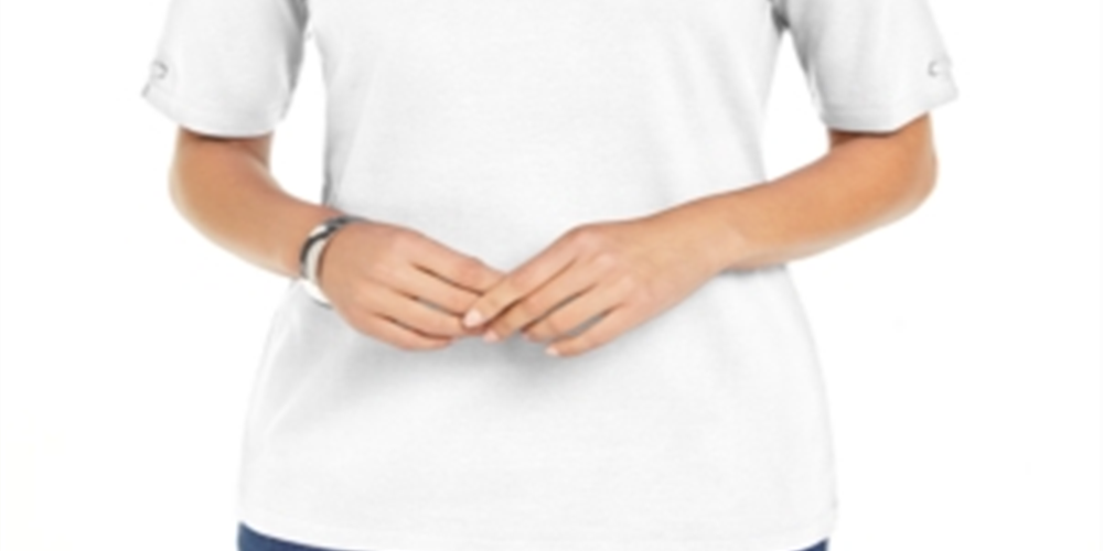 Karen Scott Women's  Ring Top  White Size 2XL