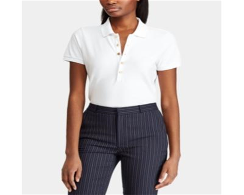 Ralph Lauren Women's Stretch Polo Shirt White Size Petite