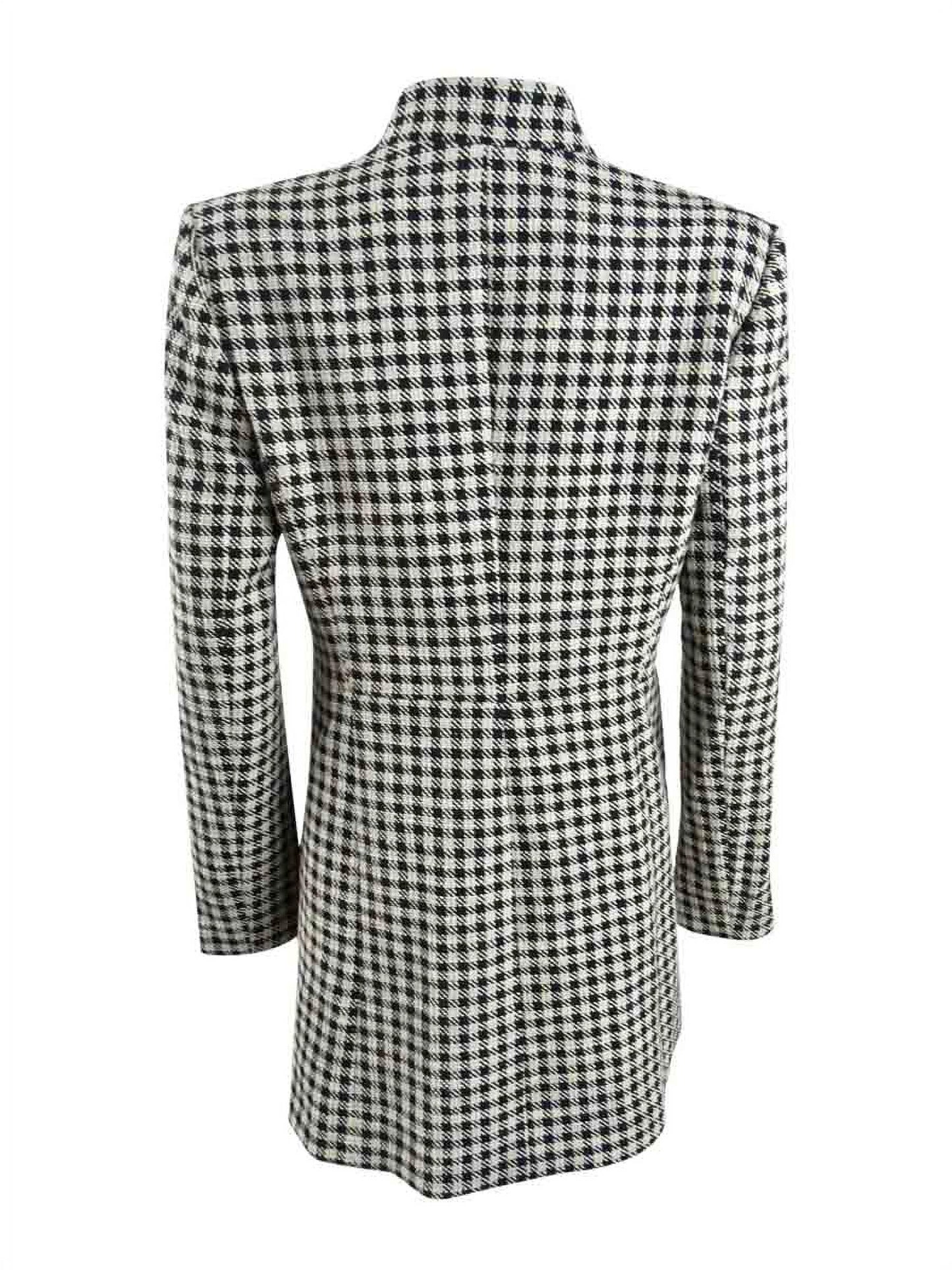 DKNY Women's Houndstooth Print Topper Jacket Gray Size 8