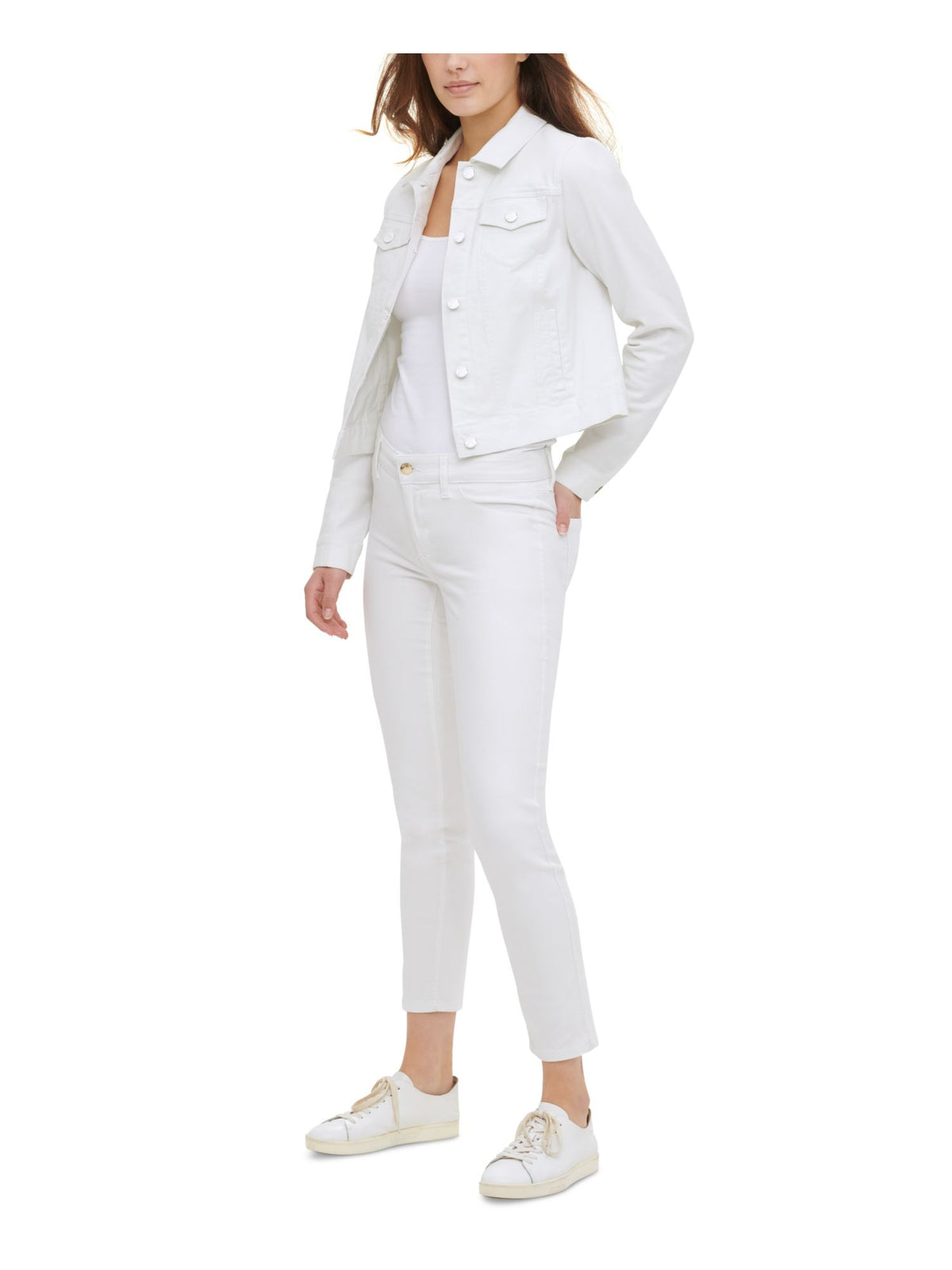 Calvin Klein Women's Denim Jacket White Size XL
