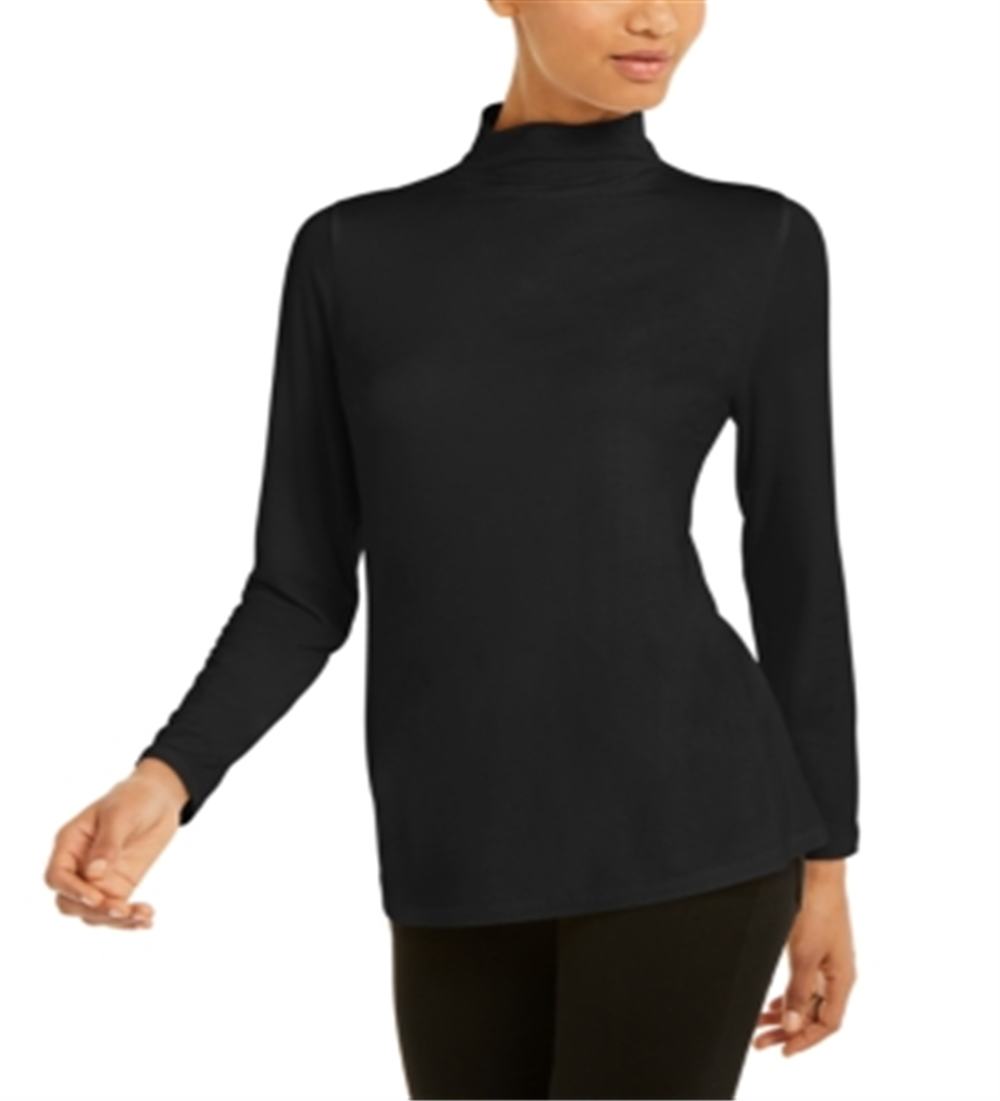 Alfani Women's Mock-Neck Top Black Size Medium