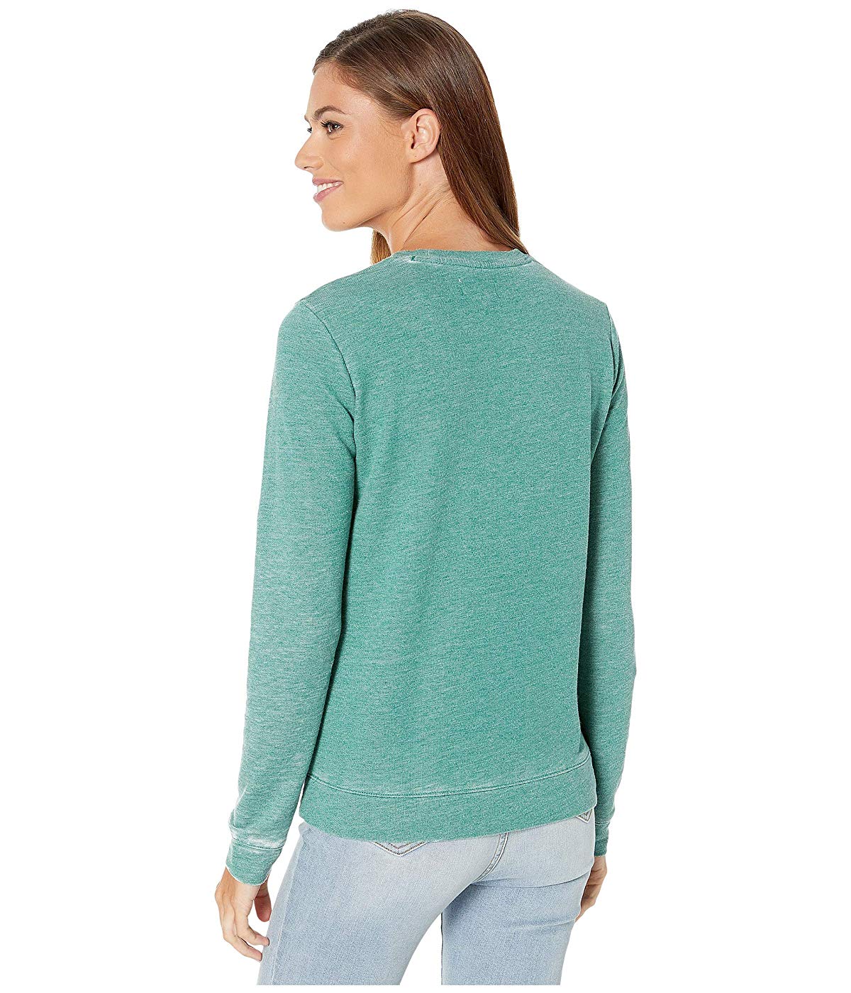 Lucky Brand Women's Embroidered Floral Polyester Cotton Sweatshirt Green Size Small