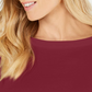 Karen Scott Women's 3/4 Sleeve Boat Neck Tunic Top Red Size Medium