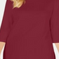 Karen Scott Women's 3/4 Sleeve Boat Neck Tunic Top Red Size Medium