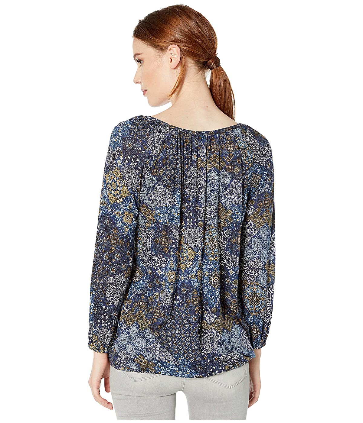 Michael Kors Women's Mega Patchwork Peasant True Chambray Blue Size Large