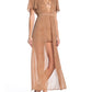 Material Girl Women's Cap Sleeve MIDI Hi Lo Dress Brown Size X-Small