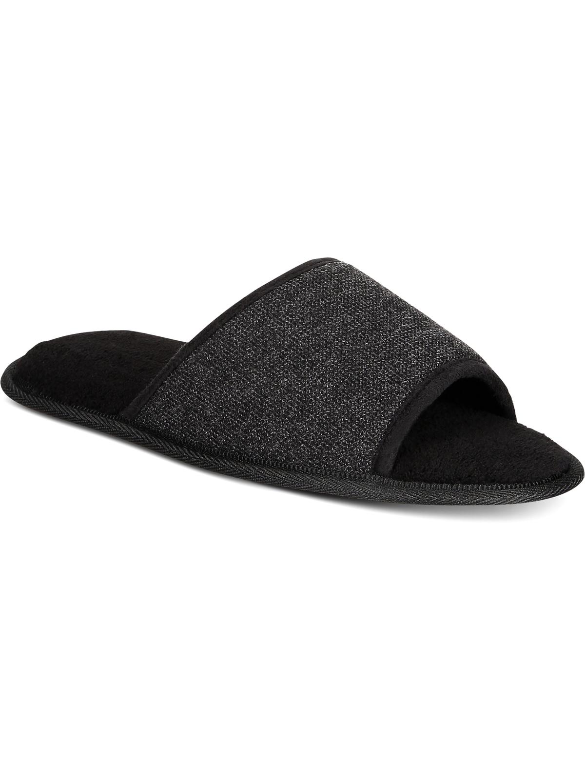 Gold Toe Mens Open Toe Memory Foam Slide Slippers Black Size Small