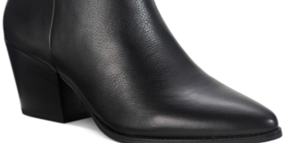 American Rag Eryn Leather Booties Black Leather Black Size 6.5 M