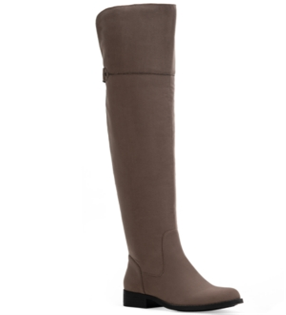 Sun Stone Womens Beige Round Toe Block Heel Zip-up Boots Brown Size 8.5