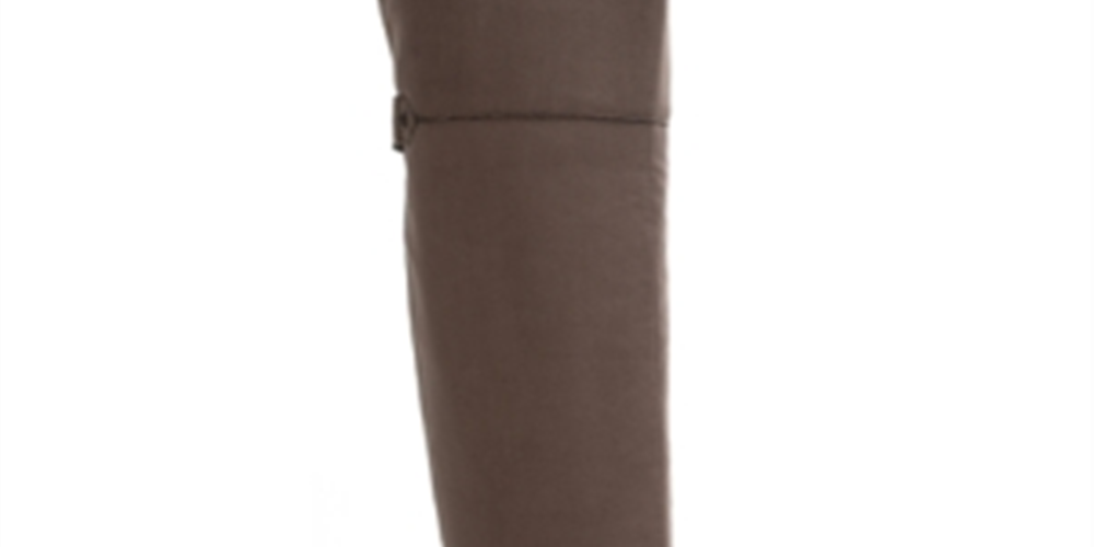 Sun Stone Womens Beige Round Toe Block Heel Zip-up Boots Brown Size 8.5