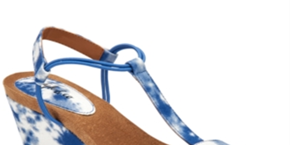 Style & Co Mulan Wedge Sandals Women's Shoes Blue Size 8.5M