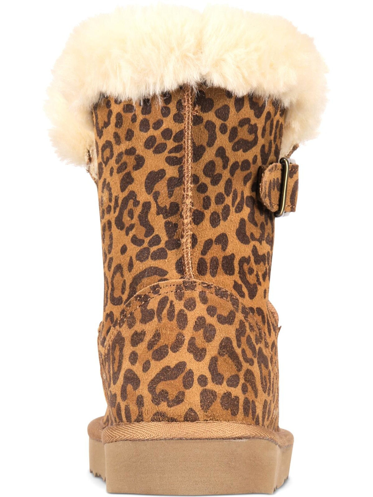 Style & Co Women's Animal Print Platform Fur Trim Tiny Round Toe Booties Brown Size 10 M