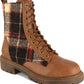 Rock & Candy Women's MAX Faux-Leather Combat Ankle Boots Brown Size 8.5 M