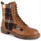 Rock & Candy Women's MAX Faux-Leather Combat Ankle Boots Brown Size 8.5 M