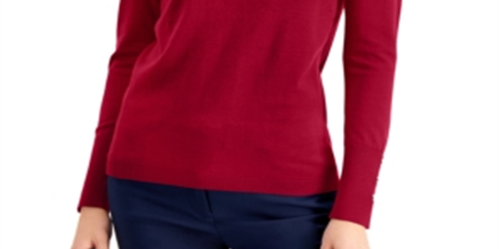 JM Collection Women's Turtleneck Sweater Gray Size Medium