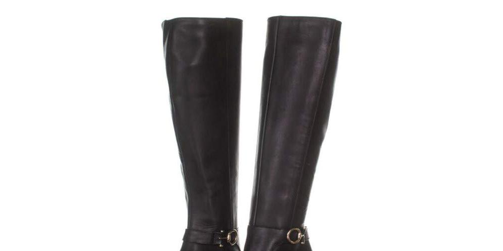 Bandolino Womens Lella Solid Almond Toe Knee-High Boots Black Size 6 M