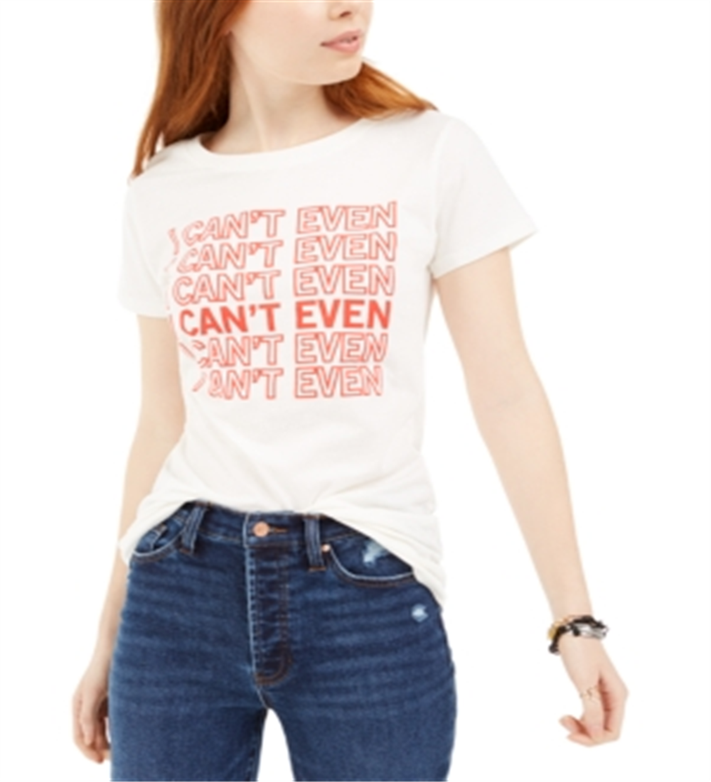 Love Tribe Junior's I Can't Even Graphic T-Shirt White Size Large