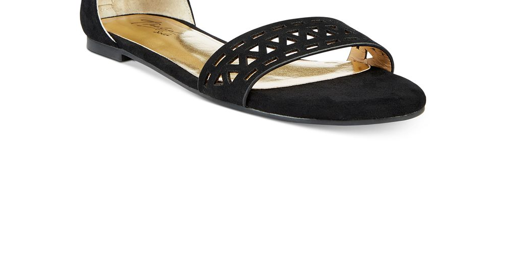 Thalia Sodi Women's Jacey Fabric Open Toe Casual Ankle Strap Sandel Black Size 8.5 M