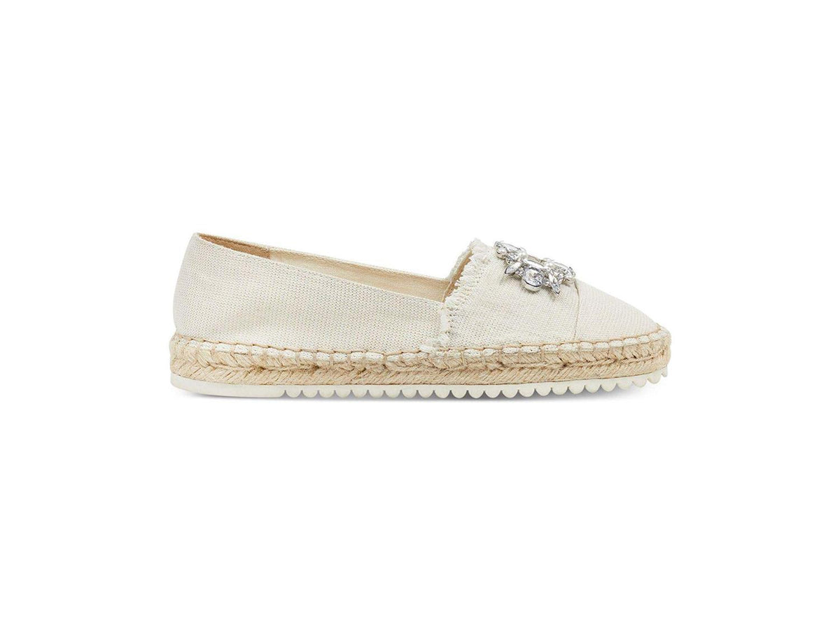 Marc Fisher Women's Barnum Fabric Closed Toe Espadrille Flats White Size 5 M