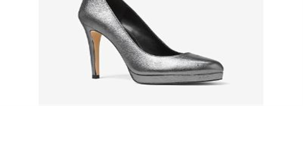 Michael Kors Women's Antoinette Pump Closed Toe Anthracite Sandale Silver Size 8.5 M