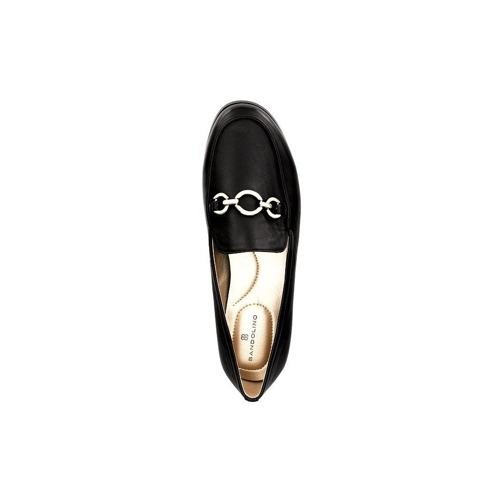 Bandolino Women's Lehain Leather Round Toe Loafers Black Size 6 M