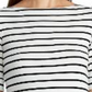Lauren Ralph Lauren Women's Striped Boat Neck Blouse Top Ivory Size XL