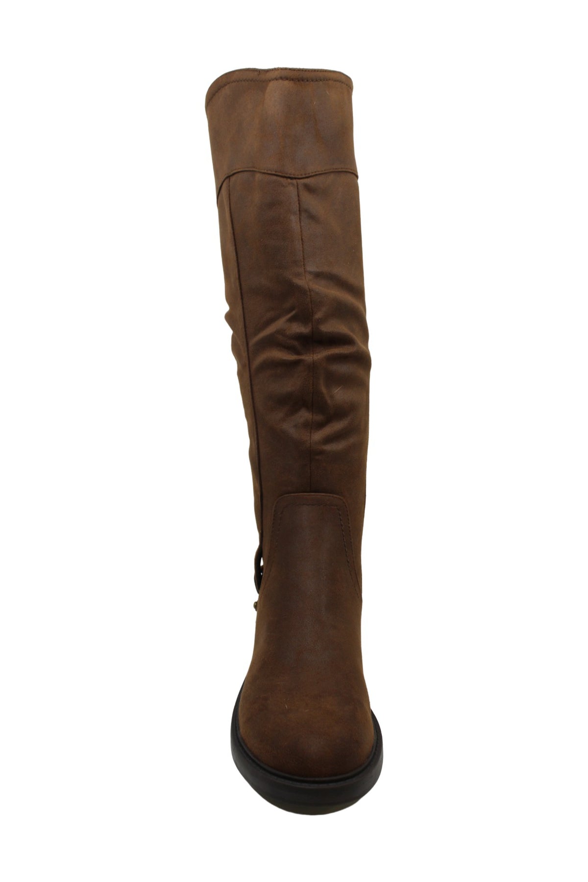 Baretraps Women's Chaya Leather Closed Toe Knee Brush Brown Size 6.5 M